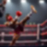 Adesanya delivering a powerful kick in the ring