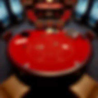 A detailed layout of a baccarat game table showcasing the betting options.