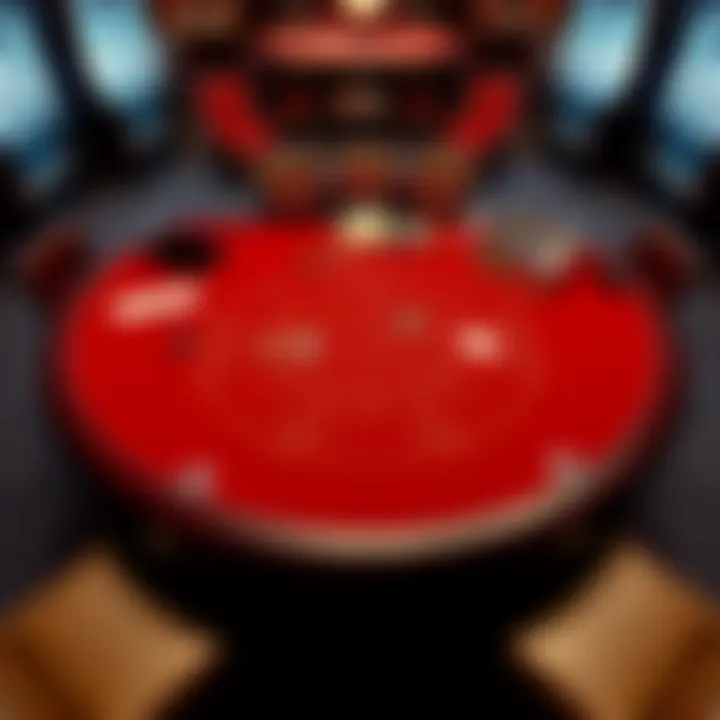 A detailed layout of a baccarat game table showcasing the betting options.