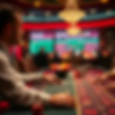 A conceptual image depicting the thrill of betting in a baccarat casino environment.