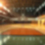 A basketball court highlighting key player strategies