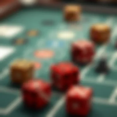 Strategic betting layout for a dice game.