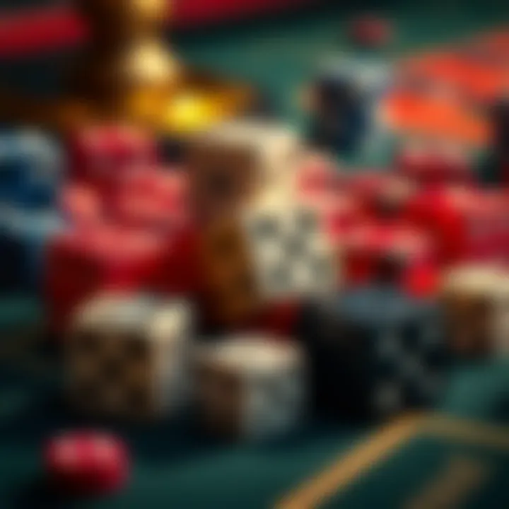 A variety of dice used in different casino games.