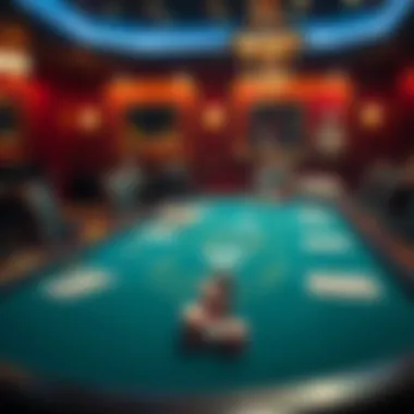 An elegant poker table set up for a high-stakes game