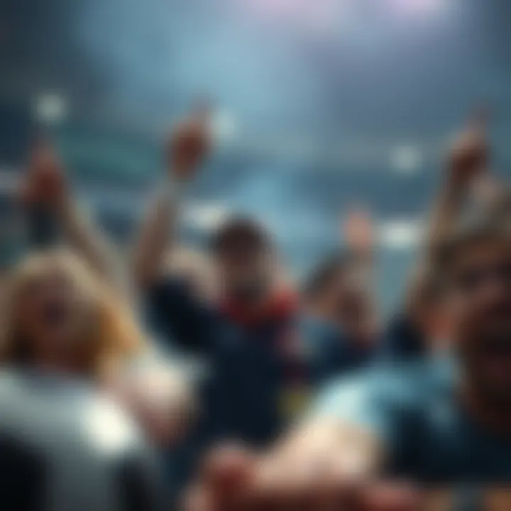 Celebrating the Passion of Football Fans A group of enthusiastic fans celebrating a football match