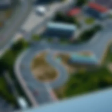 Aerial Perspective of Hungaroring Aerial view of Hungaroring circuit showcasing the unique track layout