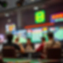 Engaging sports betting scene with vibrant graphics