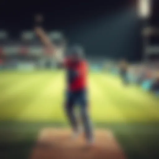 Dynamic moment in live cricket match