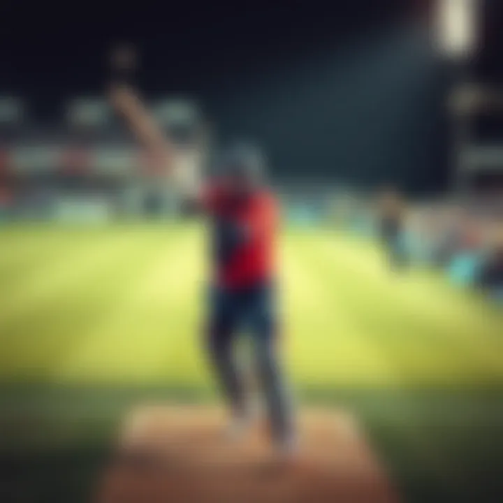 Dynamic moment in live cricket match