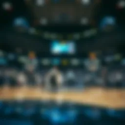 Basketball court during March Madness