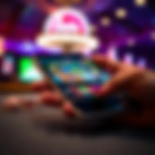 Exploring Mobile Casino Interfaces A sleek smartphone displaying a vibrant mobile casino interface