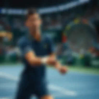 Novak Djokovic in action on the tennis court