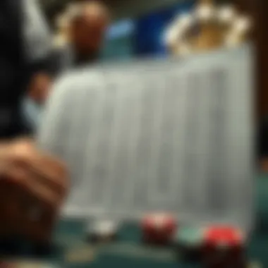 Strategic betting chart for blackjack players