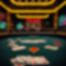 A virtual blackjack table with cards