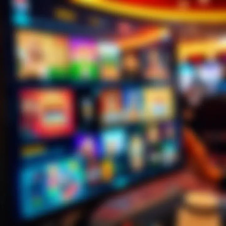 Diverse Online Casino Games Diverse selection of online casino games displayed on a screen