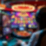 A captivating view of an online casino interface with vibrant graphics