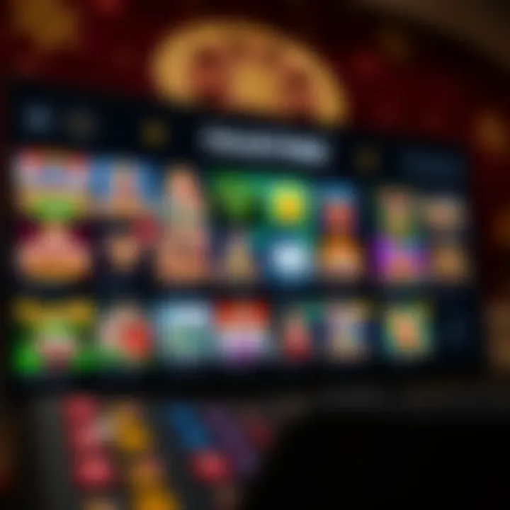 Online Casino Game Selection A digital interface showcasing various online casino games