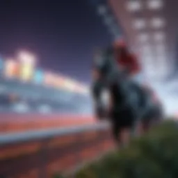 A futuristic racetrack showcasing digital advancements