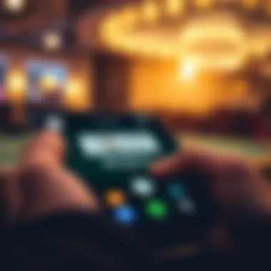 User interface of a blackjack app on a mobile device