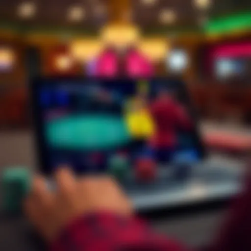 Secure online casino interface on a device