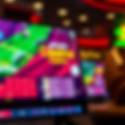 Colorful representation of a digital casino interface