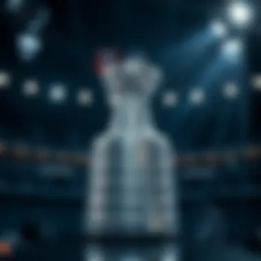 Stanley Cup trophy glistening under arena lights