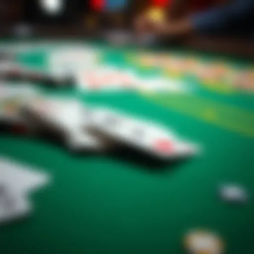 Texas Hold'em Cards on Table Close-up of Texas Hold'em cards on a table