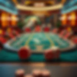 Illustration of Texas Hold'em poker table setup