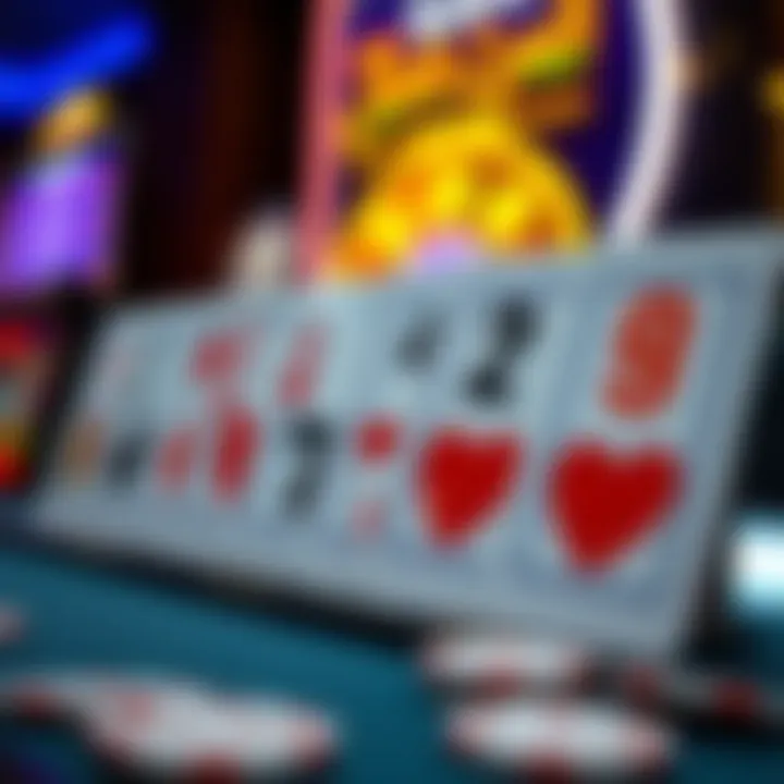 Winning Combinations in Video Poker A close-up view of video poker cards with winning combinations highlighted